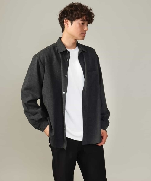 a.v.v（アーヴェヴェ）の「【イージーケア】ワイドシルエットシャツ(セットアップ可)リライトシリーズ1（シャツ/ブラウス・メンズ・ボルドー/ライトブラウン/チャコールグレー/ネイビー・46/50/48）」の13枚目の写真