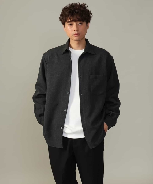 a.v.v（アーヴェヴェ）の「【イージーケア】ワイドシルエットシャツ(セットアップ可)リライトシリーズ1（シャツ/ブラウス・メンズ・ボルドー/ライトブラウン/チャコールグレー/ネイビー・46/50/48）」の14枚目の写真