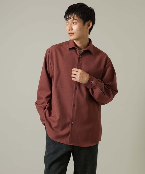 a.v.v（アーヴェヴェ）の「【イージーケア】ワイドシルエットシャツ(セットアップ可)リライトシリーズ1（シャツ/ブラウス・メンズ・ボルドー/ライトブラウン/チャコールグレー/ネイビー・46/50/48）」の16枚目の写真