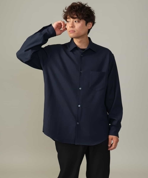 a.v.v（アーヴェヴェ）の「【イージーケア】ワイドシルエットシャツ(セットアップ可)リライトシリーズ1（シャツ/ブラウス・メンズ・ボルドー/ライトブラウン/チャコールグレー/ネイビー・46/50/48）」の20枚目の写真