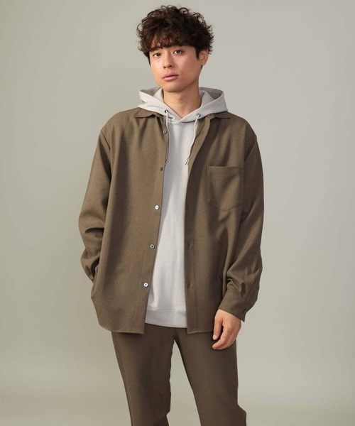 a.v.v（アーヴェヴェ）の「【イージーケア】ワイドシルエットシャツ(セットアップ可)リライトシリーズ1（シャツ/ブラウス・メンズ・ボルドー/ライトブラウン/チャコールグレー/ネイビー・46/50/48）」の22枚目の写真