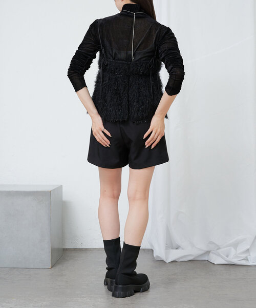 RAY CASSIN(レイカズン)の「シアーベロアフリンジビスチェSET(Tシャツ/カットソー・レディース・アイボリー/ブラック系その他2/グレー系その他2/チャコールグレー・FREE)」の22枚目の写真