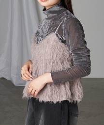 シアーベロアフリンジビスチェSET