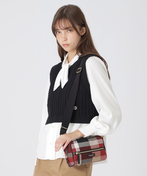マカ29 超美品 ブルーレーベルクリストブリッジ チェック柄ハンドバッグ マカ29 超美品 ブルーレーベルクリストブリッジ チェック柄