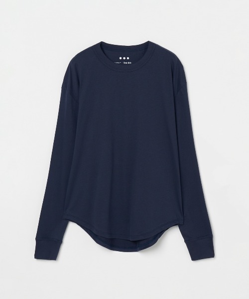 three dots(スリードッツ)の「サンデッドジャージー ロングTシャツ(Tシャツ/カットソー・レディース・ホワイト/ブラック/ネイビー・SMALL/MEDIUM)」の3枚目の写真
