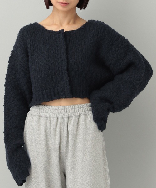 e/rm（イーアールエム）の「【e/rm】スラブニットショートカーディガン（カーディガン/ボレロ・レディース・オフホワイト/ブラック・FREE）」の16枚目の写真