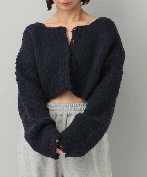 e/rm（イーアールエム）の「【e/rm】スラブニットショートカーディガン（カーディガン/ボレロ・レディース・オフホワイト/ブラック・FREE）」の19枚目の写真