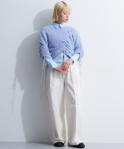 TTOL(トール)の「ドロストラメグラデニットトップス(ニット/セーター・レディース・ブラック/ブルー・L-XL/M-L)」の3枚目の写真