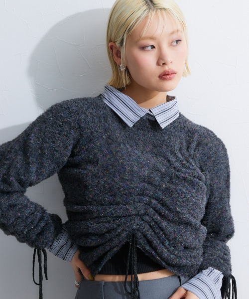 TTOL(トール)の「ドロストラメグラデニットトップス(ニット/セーター・レディース・ブラック/ブルー・L-XL/M-L)」の8枚目の写真