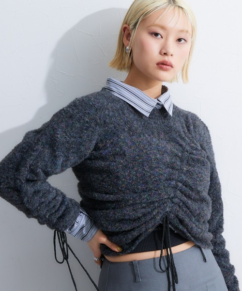 TTOL(トール)の「ドロストラメグラデニットトップス(ニット/セーター・レディース・ブラック/ブルー・L-XL/M-L)」の9枚目の写真