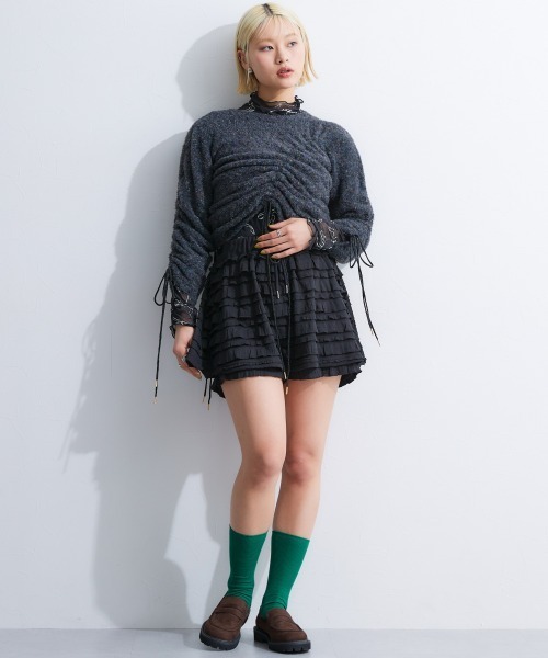 TTOL(トール)の「ドロストラメグラデニットトップス(ニット/セーター・レディース・ブラック/ブルー・L-XL/M-L)」の14枚目の写真