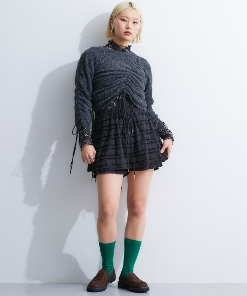 TTOL(トール)の「ドロストラメグラデニットトップス(ニット/セーター・レディース・ブラック/ブルー・L-XL/M-L)」の15枚目の写真