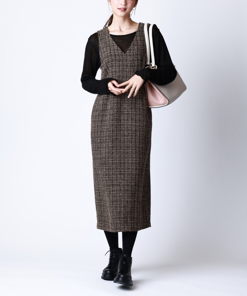 Tuche/トゥシェ ハレの日style ミックスツイード ワンピース