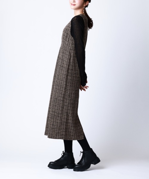Tuche(トゥシェ)の「Tuche/トゥシェ ハレの日style ミックスツイード ワンピース(ワンピース・レディース・ブルー系その他/ブラウン系その他・MEDIUM/LARGE)」の13枚目の写真