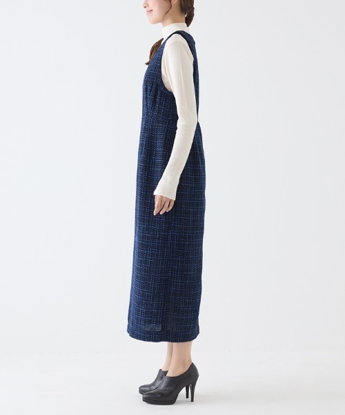 Tuche(トゥシェ)の「Tuche/トゥシェ ハレの日style ミックスツイード ワンピース(ワンピース・レディース・ブルー系その他/ブラウン系その他・MEDIUM/LARGE)」の10枚目の写真