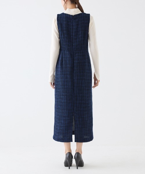 Tuche(トゥシェ)の「Tuche/トゥシェ ハレの日style ミックスツイード ワンピース(ワンピース・レディース・ブルー系その他/ブラウン系その他・MEDIUM/LARGE)」の5枚目の写真