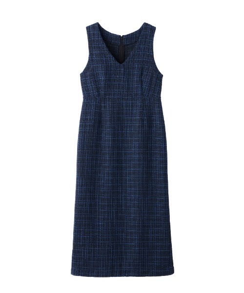 Tuche(トゥシェ)の「Tuche/トゥシェ ハレの日style ミックスツイード ワンピース(ワンピース・レディース・ブルー系その他/ブラウン系その他・MEDIUM/LARGE)」の3枚目の写真