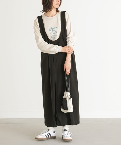 n'OrLABEL（ノアールレーベル）の「『Uネックタックジャンスカ』（ジャンパースカート・レディース・グレイッシュブルー/ブラック/アイボリー・2/1）」の3枚目の写真