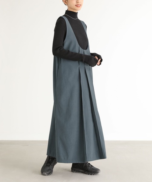 n'OrLABEL（ノアールレーベル）の「『Uネックタックジャンスカ』（ジャンパースカート・レディース・グレイッシュブルー/ブラック/アイボリー・2/1）」の20枚目の写真