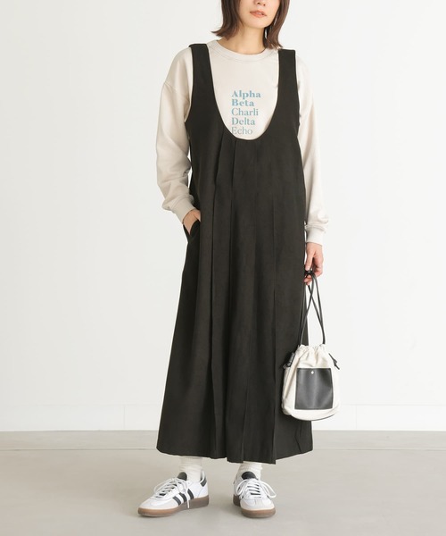 n'OrLABEL（ノアールレーベル）の「『Uネックタックジャンスカ』（ジャンパースカート・レディース・グレイッシュブルー/ブラック/アイボリー・2/1）」の16枚目の写真