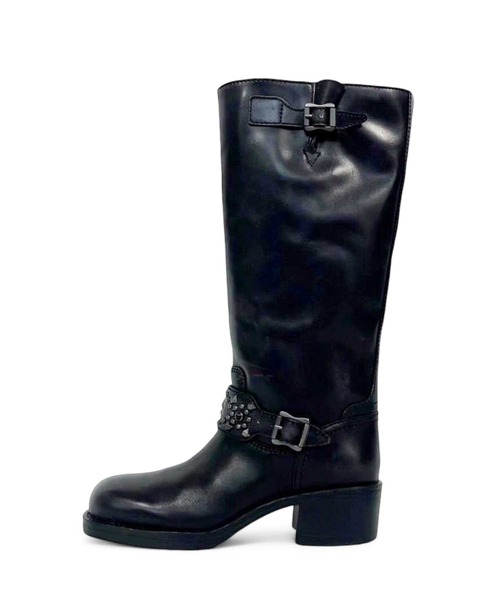 ASH/アッシュ【TRIBAL】スタッズベルト ウエスタンロングブーツ