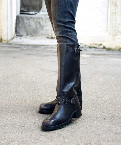 ASH（アッシュ）の「ASH/アッシュ【TRIBAL】スタッズベルト ウエスタンロングブーツ ５cmヒール（ブーツ・レディース・ブラック・36/37/38）」の7枚目の写真
