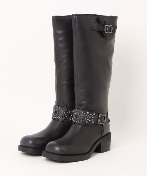 ASH（アッシュ）の「ASH/アッシュ【TRIBAL】スタッズベルト ウエスタンロングブーツ ５cmヒール（ブーツ・レディース・ブラック・36/37/38）」の8枚目の写真