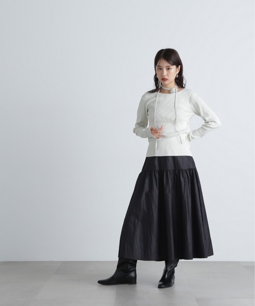 N.（N. Natural Beauty Basic）（エヌエヌナチュラルビューティーベーシック）の「◆ローズチョーカーツキニット（ニット/セーター・レディース・ホワイト系その他/ブラック系その他・MEDIUM）」の9枚目の写真