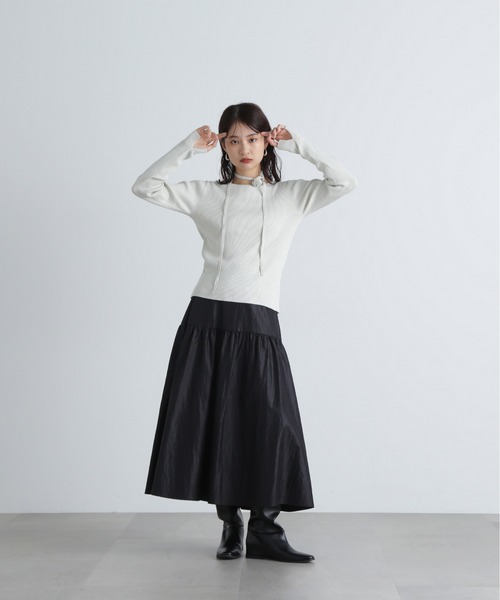 N.（N. Natural Beauty Basic）（エヌエヌナチュラルビューティーベーシック）の「◆ローズチョーカーツキニット（ニット/セーター・レディース・ホワイト系その他/ブラック系その他・MEDIUM）」の10枚目の写真