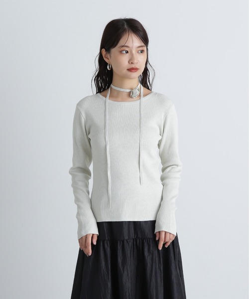 N.（N. Natural Beauty Basic）（エヌエヌナチュラルビューティーベーシック）の「◆ローズチョーカーツキニット（ニット/セーター・レディース・ホワイト系その他/ブラック系その他・MEDIUM）」の11枚目の写真