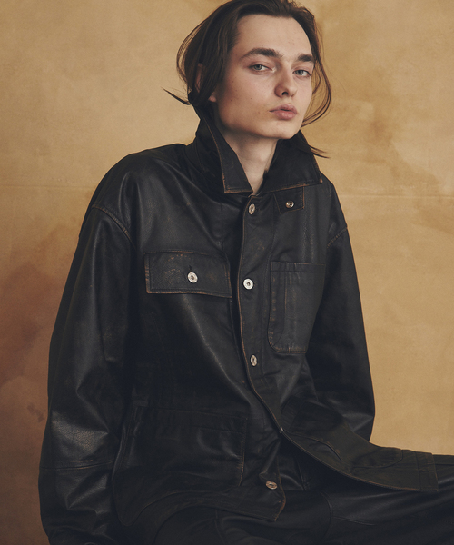 CCU / シシーユー / レザーシャツ ブラック CCU REGULAR COLLAR SHIRT [Black]