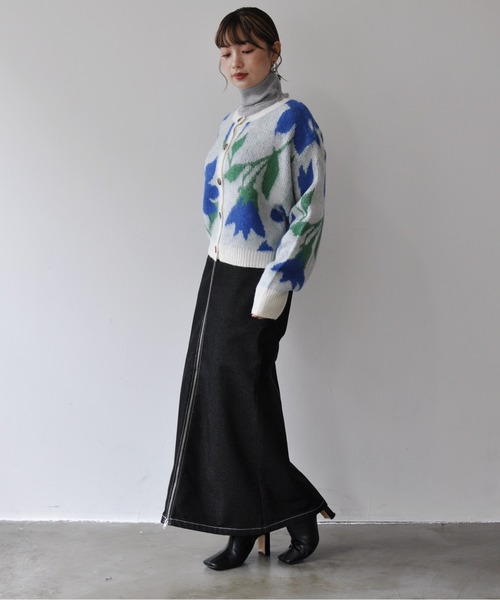 Meli rich（メリーリッチ）の「2WAYニュアンスフラワー柄ショート丈カーディガン（カーディガン/ボレロ・レディース・モカ/グレー/アイボリー・MEDIUM）」の18枚目の写真