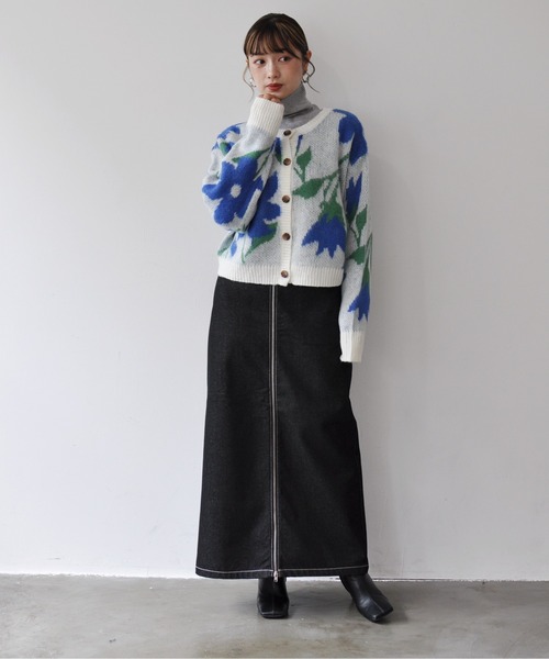 Meli rich（メリーリッチ）の「2WAYニュアンスフラワー柄ショート丈カーディガン（カーディガン/ボレロ・レディース・モカ/グレー/アイボリー・MEDIUM）」の20枚目の写真