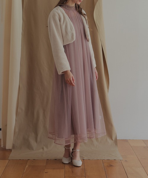 Dorry Doll(ドリードール)の「フェイクファージャケット(ノーカラージャケット・レディース・オフホワイト/ブラック/ベージュ・MEDIUM)」の7枚目の写真