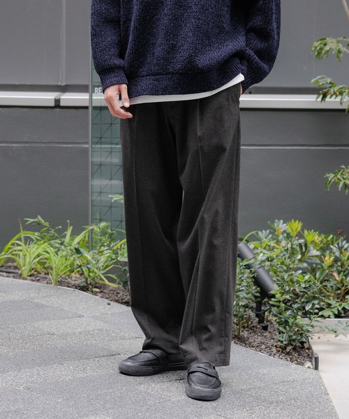 GLOBAL WORK Smile Seed Store（グローバルワーク スマイルシードストア）の「TR起毛タックワイドパンツ/115878（その他パンツ・メンズ・ブラック/ネイビー/チャコール・LARGE/X-LARGE/SMALL/MEDIUM）」の3枚目の写真