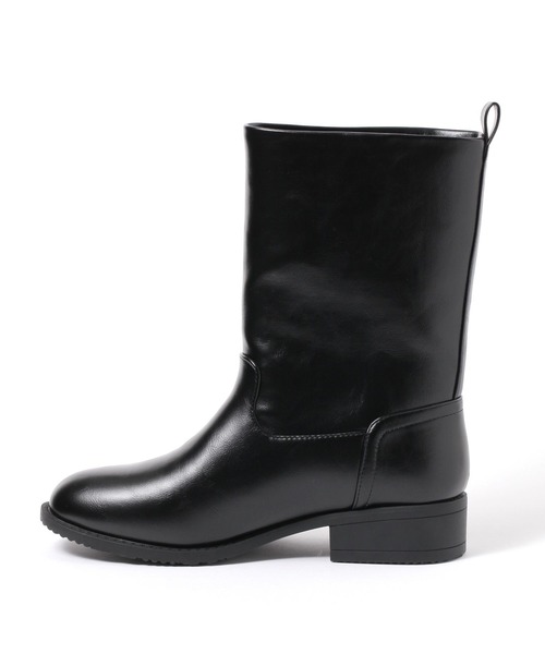 studio CLIP（スタディオクリップ）の「ブラック柔らかミドルブーツ（ブーツ・レディース・ブラック・LARGE/MEDIUM）」の2枚目の写真