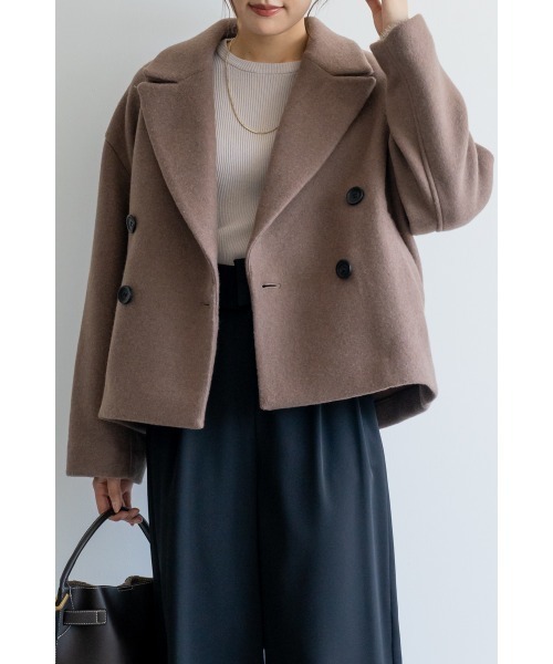 M.deux(エムドゥ)の「◇ライトパイルPコート◇(テーラードジャケット・レディース・グレー/モカ・MEDIUM)」の5枚目の写真