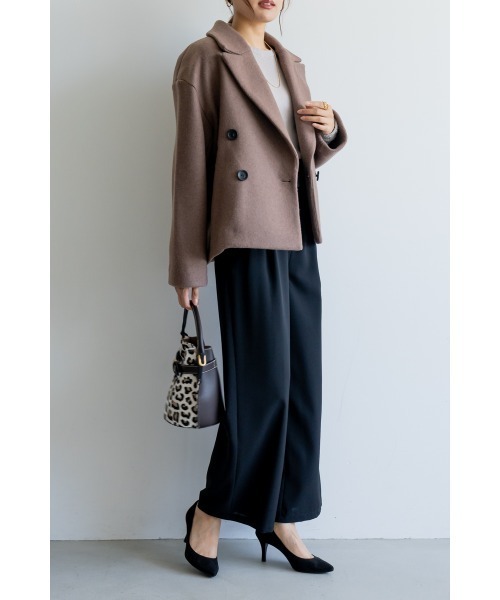 M.deux(エムドゥ)の「◇ライトパイルPコート◇(テーラードジャケット・レディース・グレー/モカ・MEDIUM)」の6枚目の写真