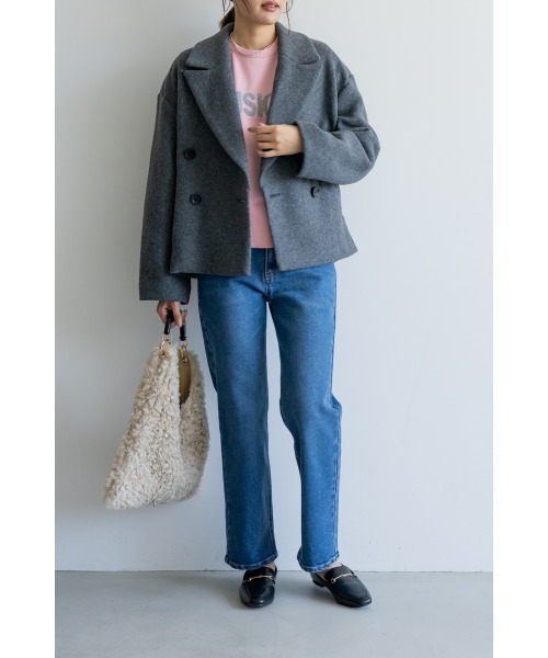 M.deux(エムドゥ)の「◇ライトパイルPコート◇(テーラードジャケット・レディース・グレー/モカ・MEDIUM)」の7枚目の写真