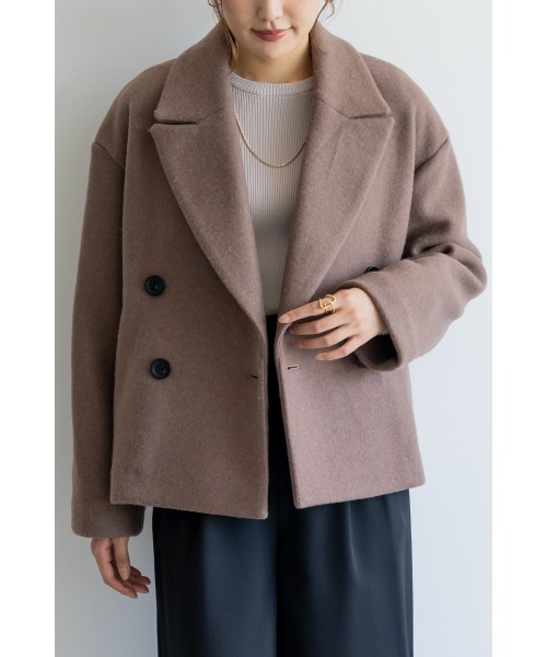 M.deux(エムドゥ)の「◇ライトパイルPコート◇(テーラードジャケット・レディース・グレー/モカ・MEDIUM)」の8枚目の写真