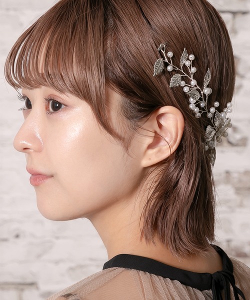 epic day(エピックデイ)の「リーフ&ピュアパールヘッドドレス(その他ヘアアクセサリー・レディース・シルバー/ゴールド・F)」の9枚目の写真