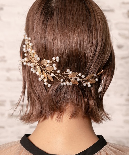 epic day(エピックデイ)の「リーフ&ピュアパールヘッドドレス(その他ヘアアクセサリー・レディース・シルバー/ゴールド・F)」の11枚目の写真