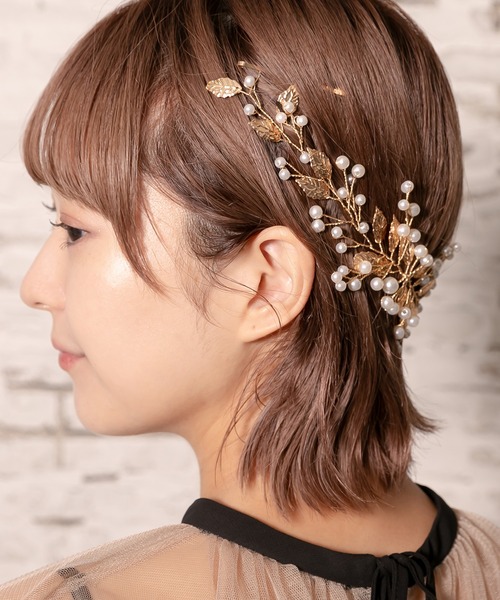 epic day(エピックデイ)の「リーフ&ピュアパールヘッドドレス(その他ヘアアクセサリー・レディース・シルバー/ゴールド・F)」の12枚目の写真