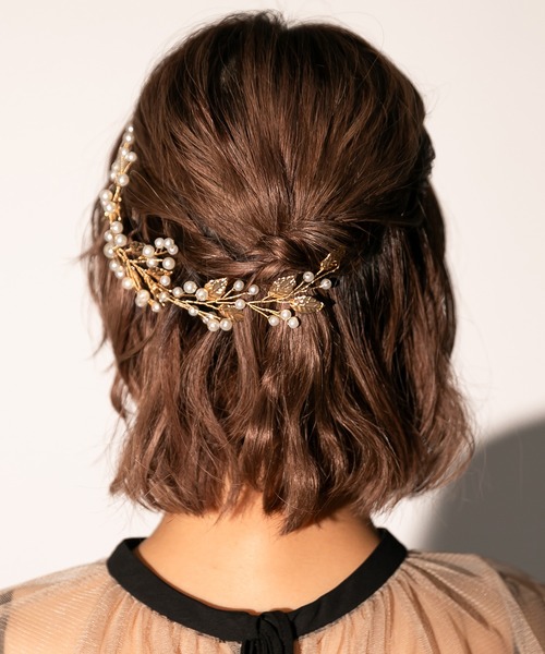 epic day(エピックデイ)の「リーフ&ピュアパールヘッドドレス(その他ヘアアクセサリー・レディース・シルバー/ゴールド・F)」の16枚目の写真