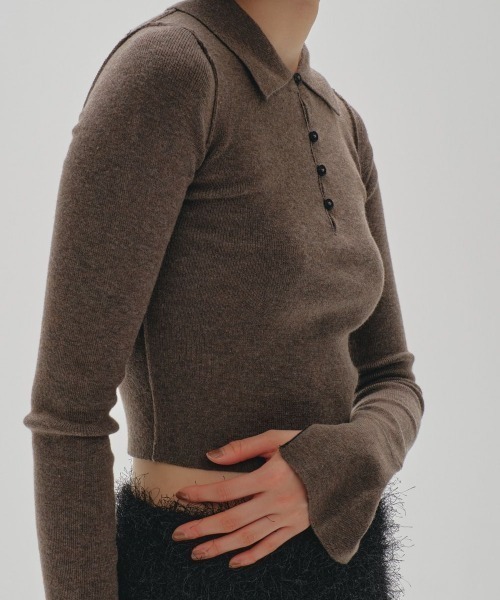 TODAYFUL（トゥデイフル）の「TODAYFUL Highgauge Skipper Knit 12420524（ニット/セーター・レディース・チャコールグレー/ブラウン・FREE）」の8枚目の写真