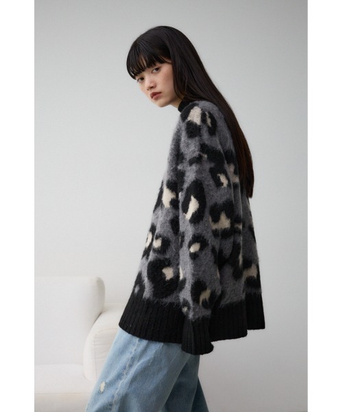 AZUL by moussy(アズールバイマウジー)の「レオパートジャガードニットトップス(ニット/セーター・レディース・ベージュ系その他/グレー系その他・FREE)」の19枚目の写真
