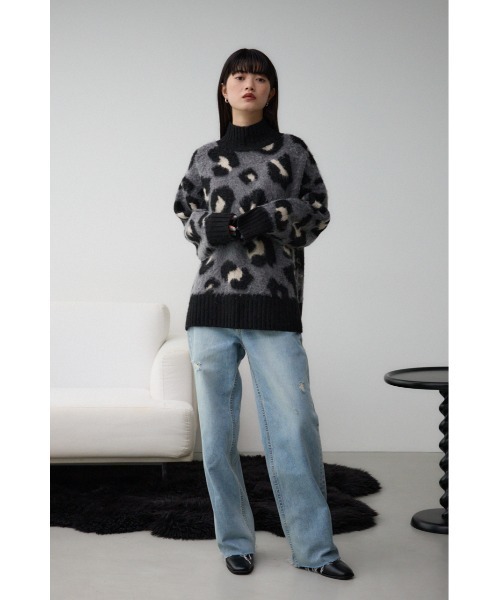 AZUL by moussy(アズールバイマウジー)の「レオパートジャガードニットトップス(ニット/セーター・レディース・ベージュ系その他/グレー系その他・FREE)」の20枚目の写真
