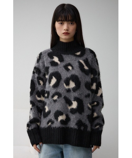 AZUL by moussy(アズールバイマウジー)の「レオパートジャガードニットトップス(ニット/セーター・レディース・ベージュ系その他/グレー系その他・FREE)」の21枚目の写真