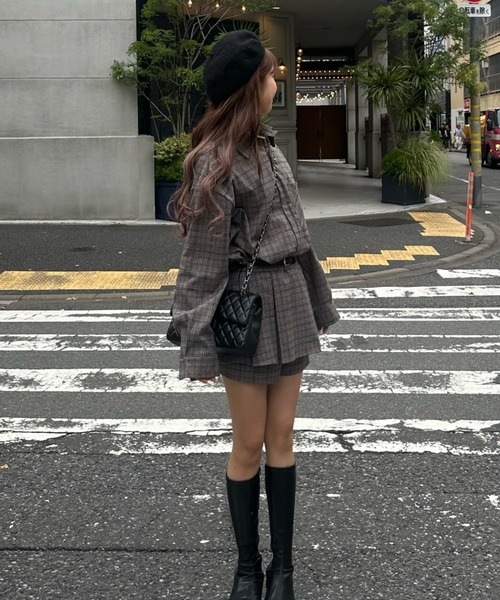 MAINLYTRULY（メインリィトゥルリィ）の「チェック セットアップ（セットアップ・レディース・グレー・M）」の13枚目の写真