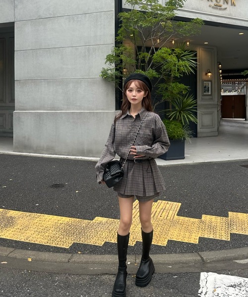 MAINLYTRULY（メインリィトゥルリィ）の「チェック セットアップ（セットアップ・レディース・グレー・M）」の17枚目の写真